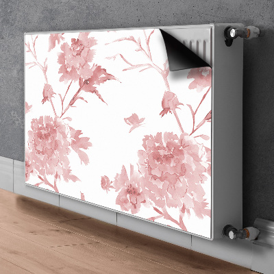 Decorative radiator mat Pastel flowers