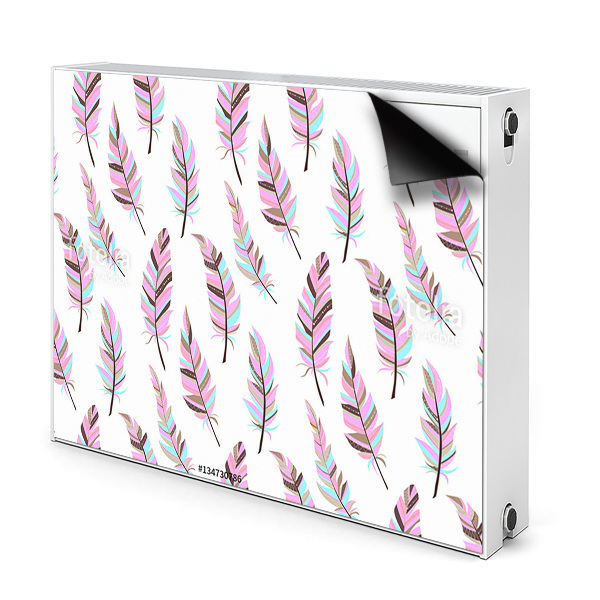 Decorative radiator mat Pink feathers