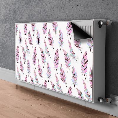 Decorative radiator mat Pink feathers