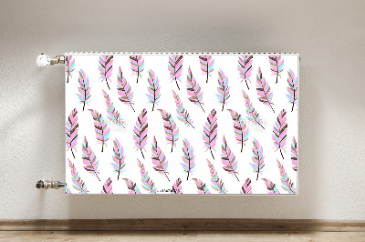 Decorative radiator mat Pink feathers