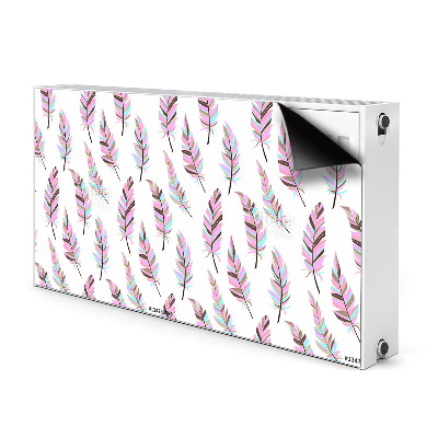 Decorative radiator mat Pink feathers