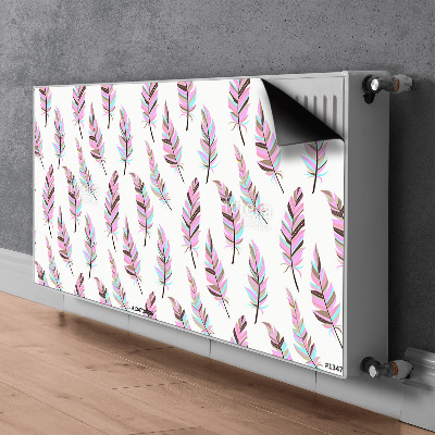 Decorative radiator mat Pink feathers