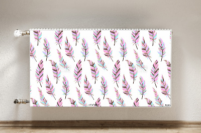 Decorative radiator mat Pink feathers