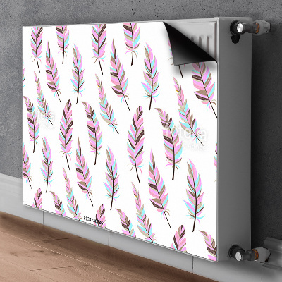 Decorative radiator mat Pink feathers