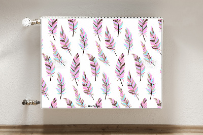 Decorative radiator mat Pink feathers