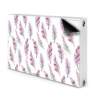 Decorative radiator mat Pink feathers