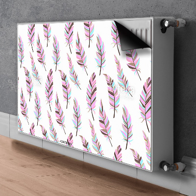 Decorative radiator mat Pink feathers