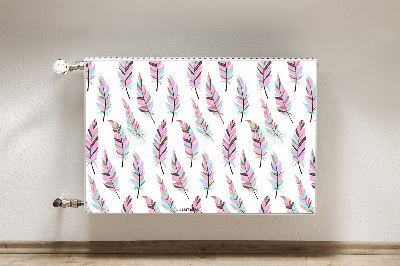 Decorative radiator mat Pink feathers