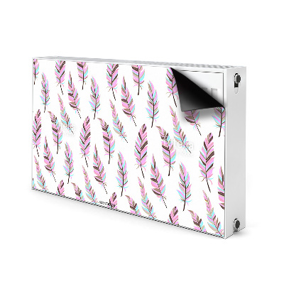 Decorative radiator mat Pink feathers