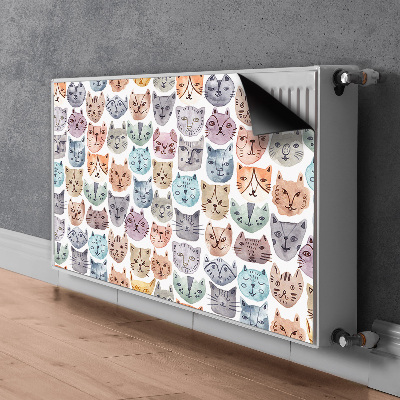 Decorative radiator cover Watercolor cats