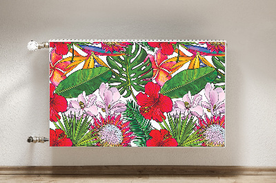 Decorative radiator cover Colorful flowers