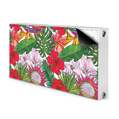 Decorative radiator cover Colorful flowers