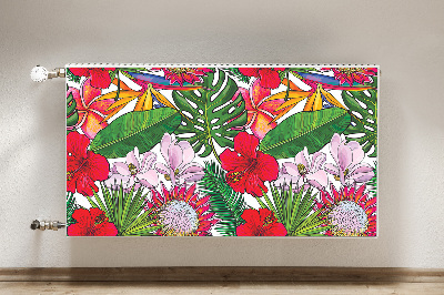 Decorative radiator cover Colorful flowers