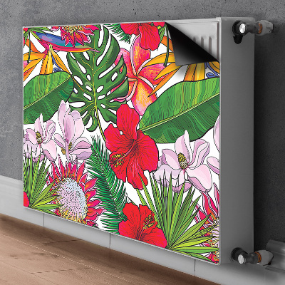 Decorative radiator cover Colorful flowers