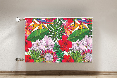 Decorative radiator cover Colorful flowers