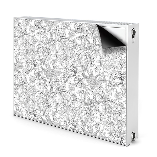 Decorative radiator cover Drawn leaves