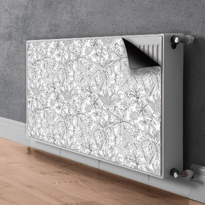 Decorative radiator cover Drawn leaves