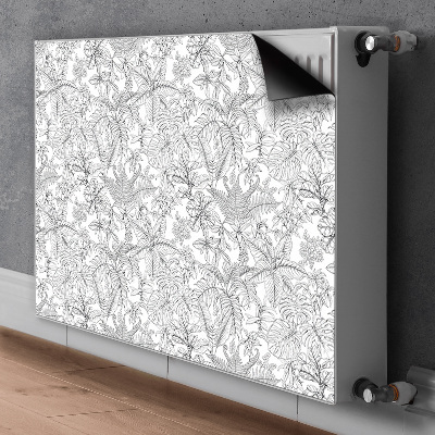 Decorative radiator cover Drawn leaves