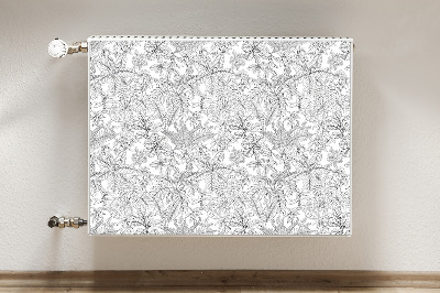 Decorative radiator cover Drawn leaves