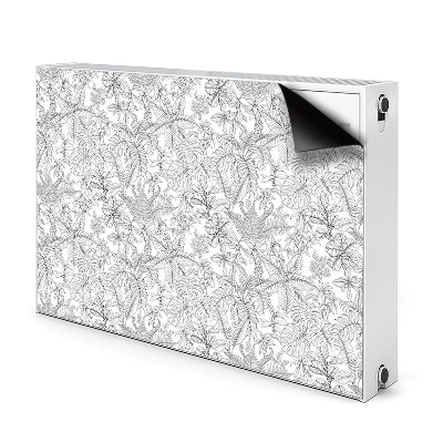 Decorative radiator cover Drawn leaves