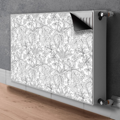 Decorative radiator cover Drawn leaves