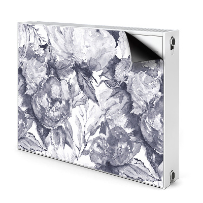 Decorative radiator cover Gray flowers