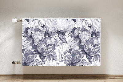 Decorative radiator cover Gray flowers