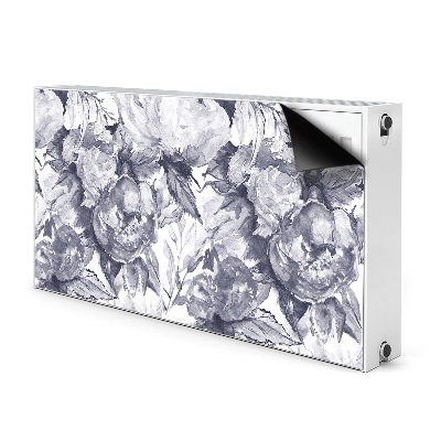 Decorative radiator cover Gray flowers