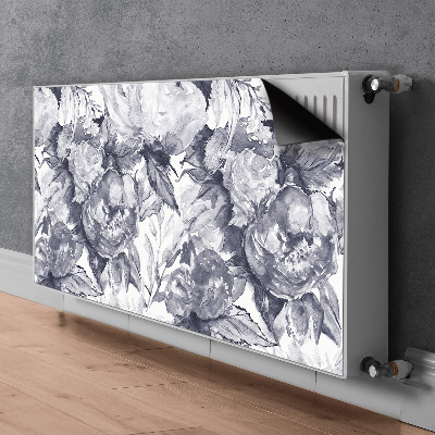 Decorative radiator cover Gray flowers