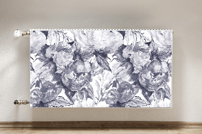 Decorative radiator cover Gray flowers