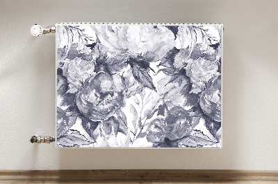 Decorative radiator cover Gray flowers