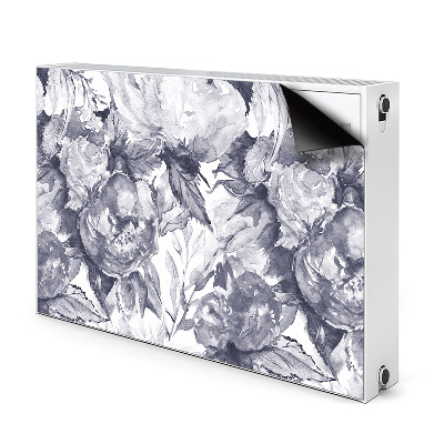 Decorative radiator cover Gray flowers