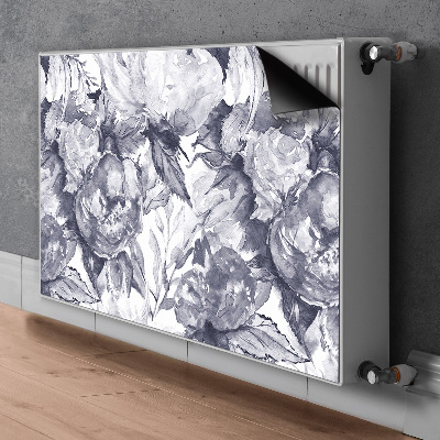 Decorative radiator cover Gray flowers