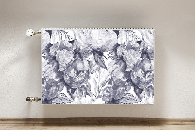 Decorative radiator cover Gray flowers