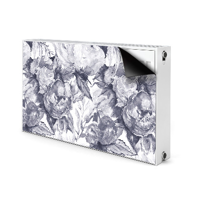 Decorative radiator cover Gray flowers