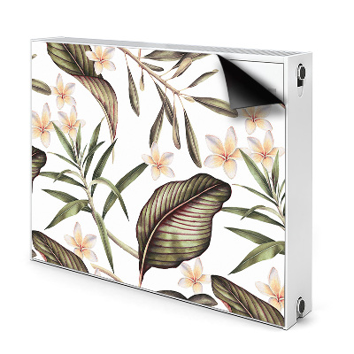 Printed radiator mat Leaves and flowers