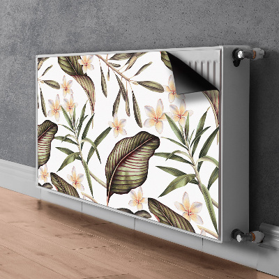 Printed radiator mat Leaves and flowers