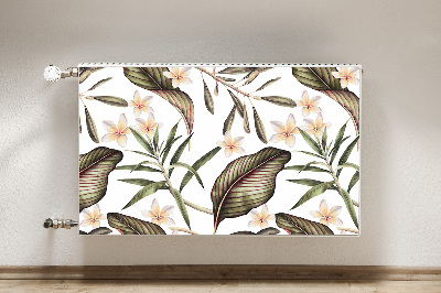 Printed radiator mat Leaves and flowers