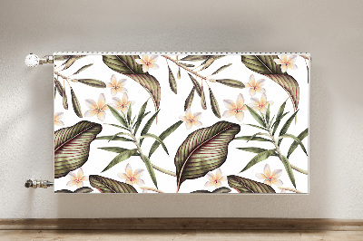 Printed radiator mat Leaves and flowers