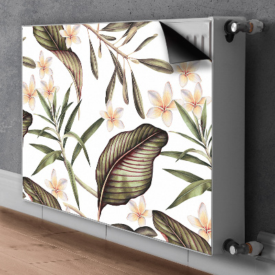 Printed radiator mat Leaves and flowers