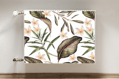 Printed radiator mat Leaves and flowers