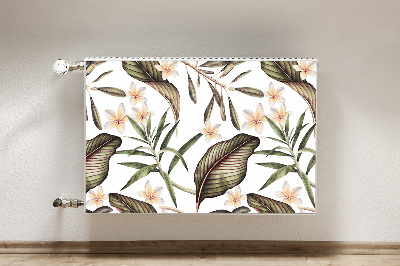 Printed radiator mat Leaves and flowers