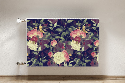 Magnetic radiator mat Vintage flowers