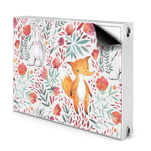 Printed radiator mat Fox and rabbit