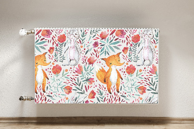 Printed radiator mat Fox and rabbit