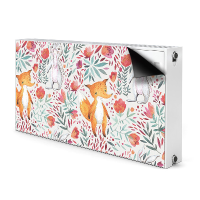 Printed radiator mat Fox and rabbit