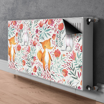 Printed radiator mat Fox and rabbit