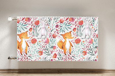 Printed radiator mat Fox and rabbit