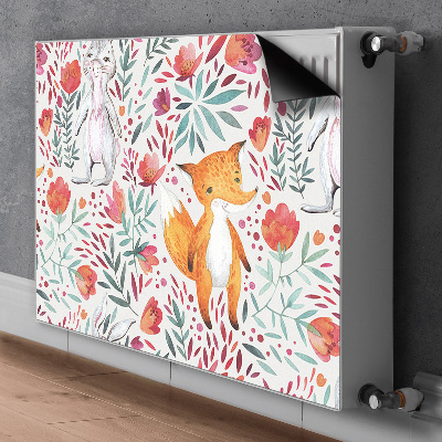 Printed radiator mat Fox and rabbit