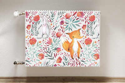 Printed radiator mat Fox and rabbit